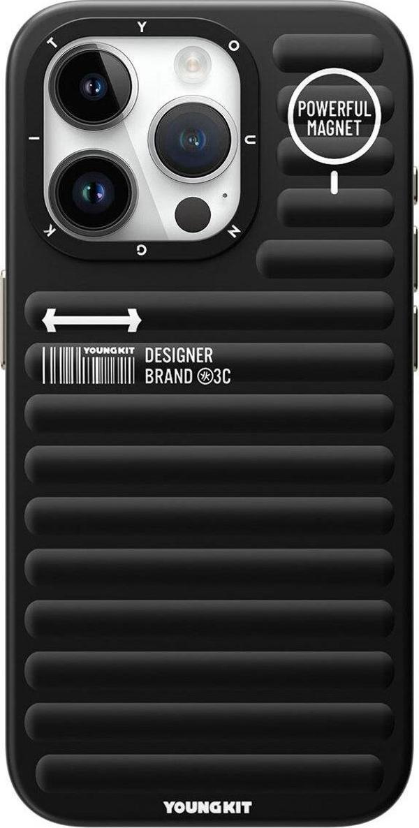 YoungKit iPhone 15 Pro Max Uyumlu Kılıf Mat Renkli Tasarım Original Serisi Kapak Siyah - Image 1