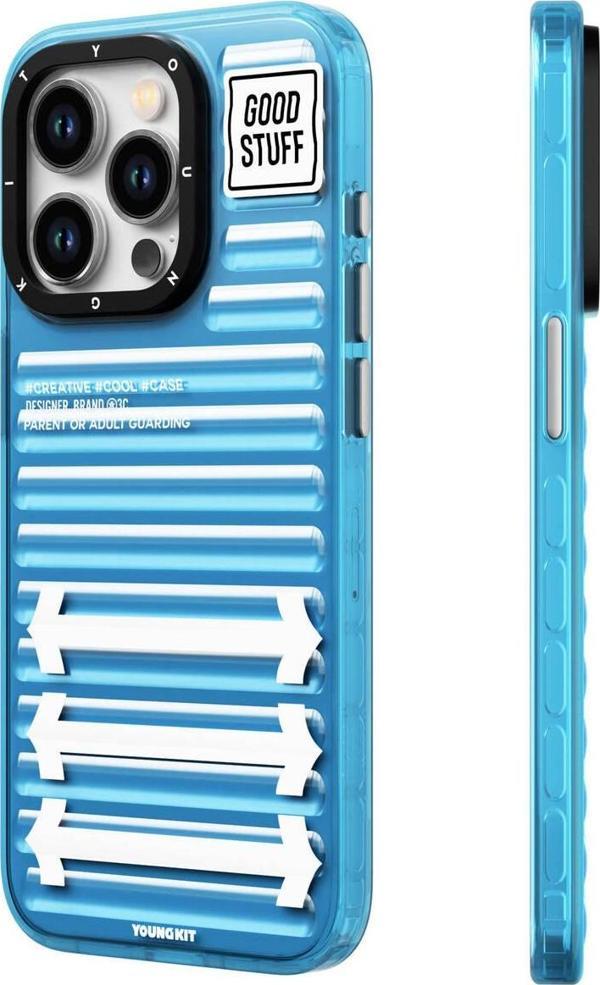 YoungKit iPhone 15 Pro Max Uyumlu Kılıf Luggage FireFly Serisi Kapak Sierra Sierra Mavi - Image 1