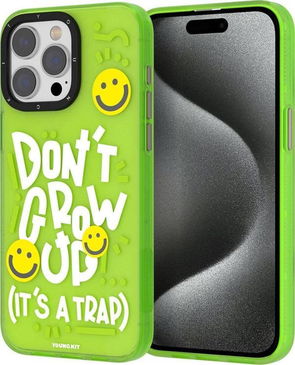 YoungKit iPhone 15 Pro Uyumlu Kılıf Magsafe Şarj Özellikli Happy Hearth Serisi Kapak Yeşil - Image 1