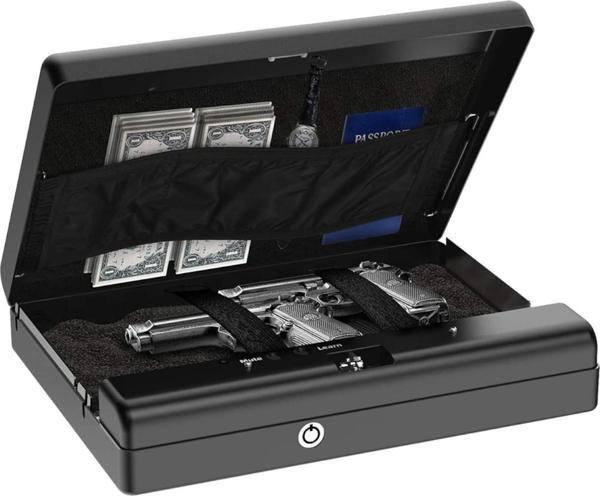 MÜHLEN Gun Safe 15D Dijital Şifreli Taşınabilir Çelik Saat  Kasası İki Farklı Açma Yöntemi - Image 1