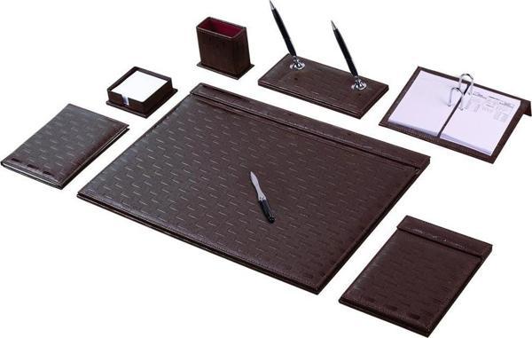 Gülpaş 253 Hasır Desenli Kalemli Sümen Takımı 9 Parça Kahve G253 - Image 1