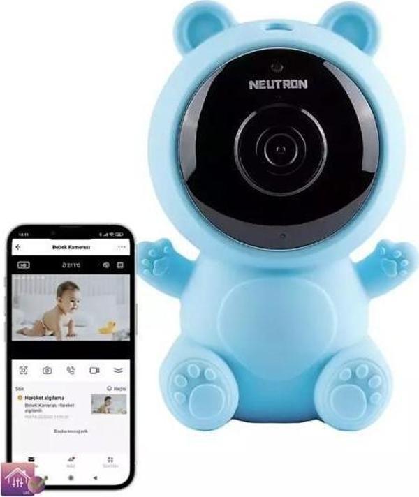 Neutron Ninni Söyleyen Gece Görüşlü Ip Wifi Bebek Izleme Kamerası Mavi - App Ile Kontrol - Image 1