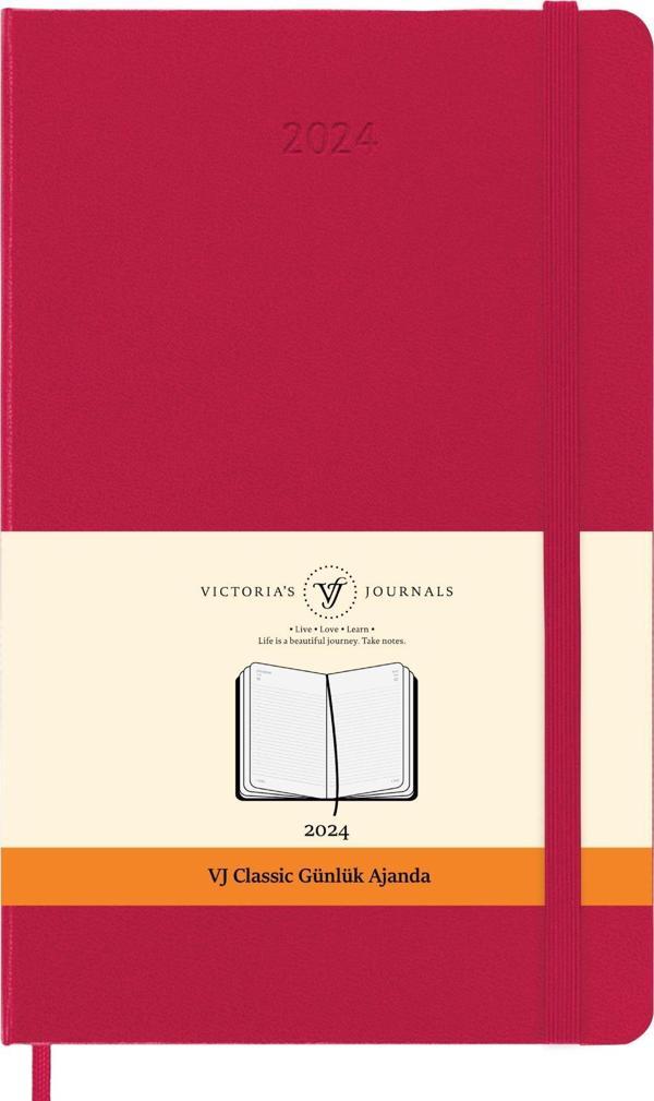 Victoria's Journals 2024 Classic Günlük Ajanda 13x21 Fuşya - Image 1