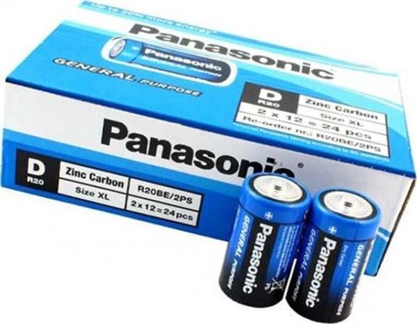 Panasonic Çinko Karbon Büyük Boy Pil (D) R20Be/2Ps (24 Lü Kutu) - Image 1