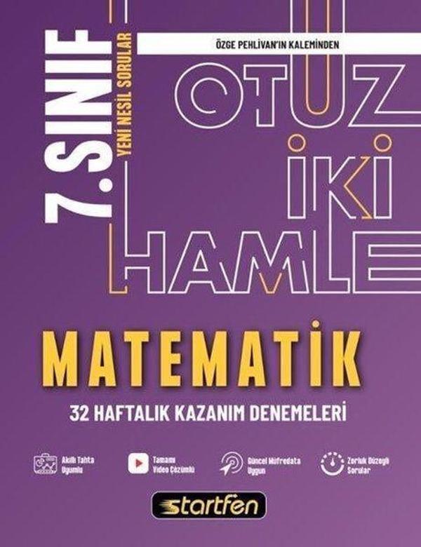 7. Sınıf Matematik 32 Hamle Haftalık Kazanım Denemeleri - Startfen Yayınları - Image 1