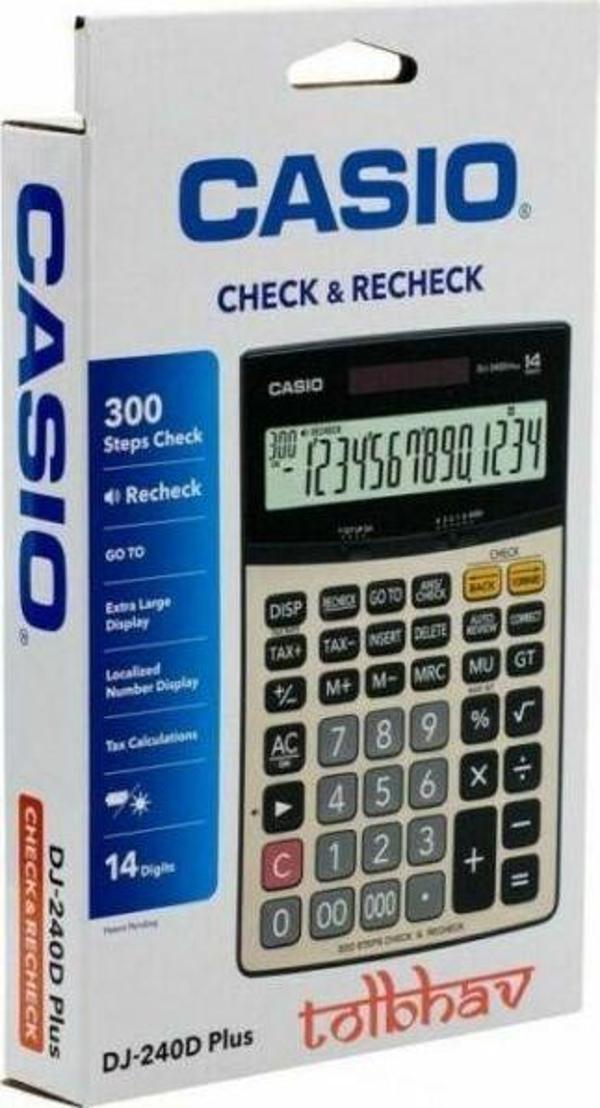 Casio İşlem Kontrollü 14 Hane Masa Üstü Hesap Makinesi DJ-240D Plus - Image 1