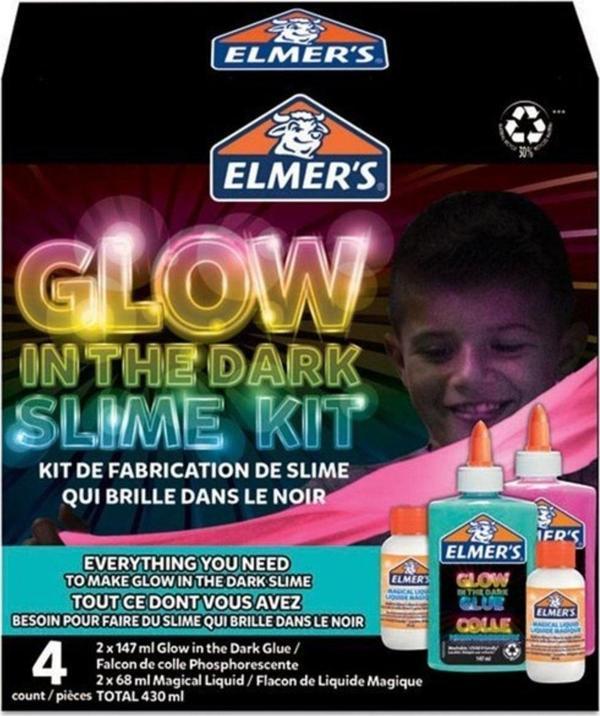 ElmerS Karanlıkta Parlayan Yapıştırıcı Slime Glow in the Dark 4 Lü Set 2162080 - Image 1