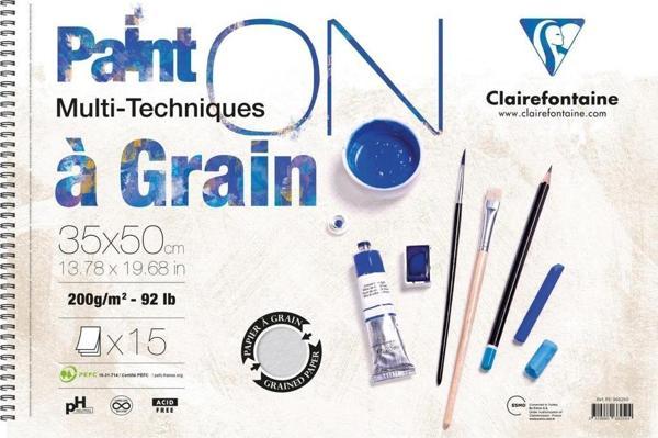 Clairefontaine Paint-On A Grain 35X50 Cm Çizim Blok 15 Yaprak 160 Gr Resim Pd966450 - Image 1