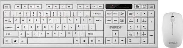 Beyaz Kablosuz Q Slim Klavye + Mouse Set Km-6121 - Image 1