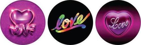 K-Gift 3 Lü (Buzdolabı Süsü) Cam Magnet Love - Image 1