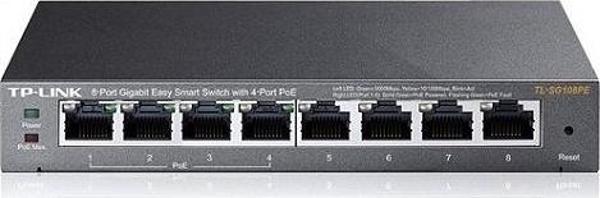 TL-Sg108Pe 8 Port 4 Port Poe+ 10-100-1000 Mbps Easy Smart Switch Çelik Kasa - Image 1