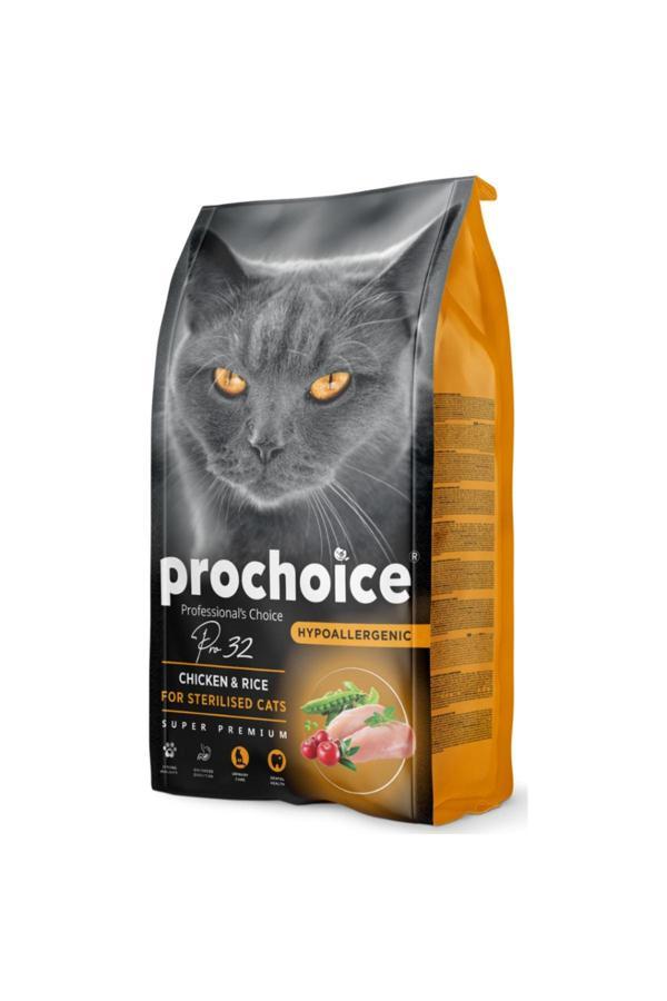 Pro Choice Pro32 Tavuklu Pirinçli Kısırlaştırılmış Kedi Maması 2 Kg - Image 1