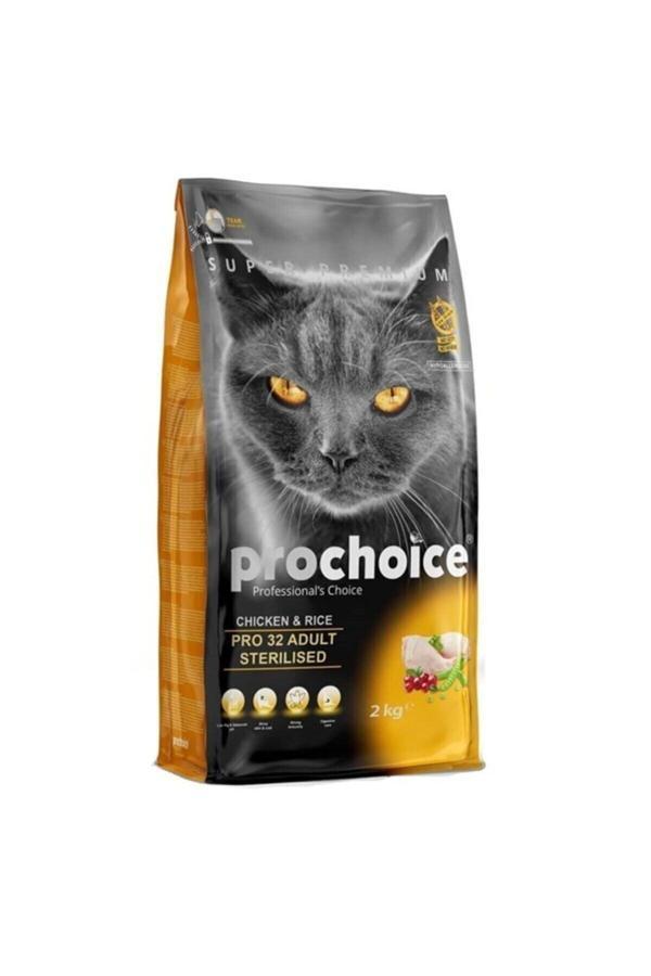 Pro Choice Pro32 Tavuklu Pirinçli Kısırlaştırılmış Kedi Maması 2 Kg - Image 1