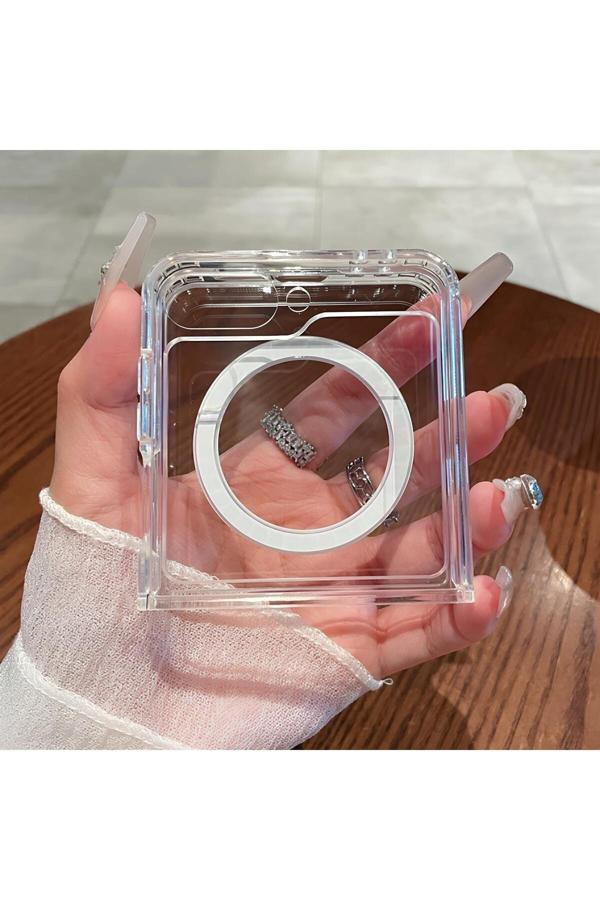 Buffay Şeffaf Mika Sararmaz Magsafe Kılıf Galaxy Z Flip 3 - Image 1