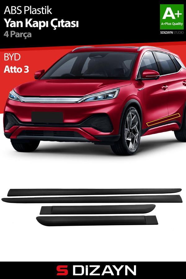 S-Dizayn BYD Atto 3 ABS Plastik Yan Kapı Koruma Çıtası 2022 Üzeri A+ Kalite - Image 1