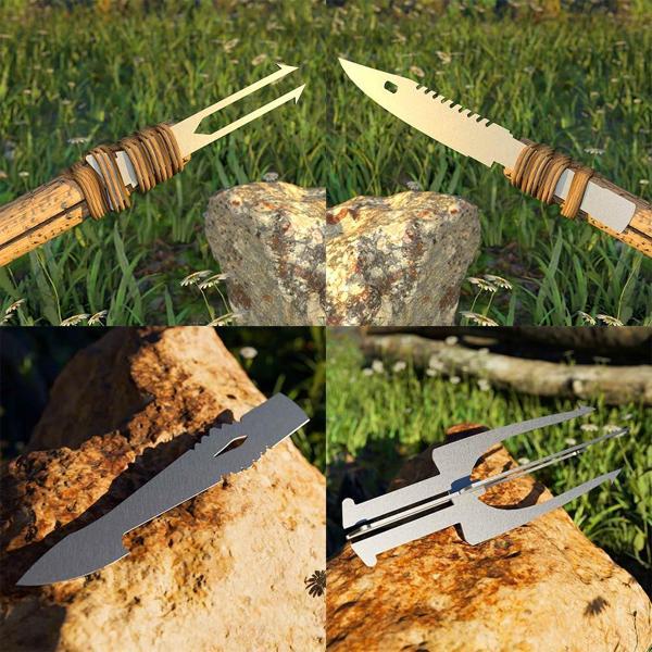 Kamp Ayısı® SpearSet™ 4’lü Bushcraft Mızrak Ucu Seti - Avcılık ve Hayatta Kalma Ekipmanı - Image 1