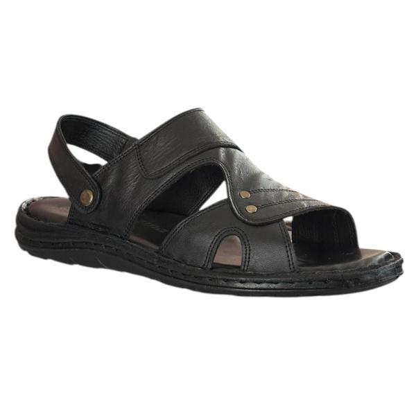 Cex 25Y TRV-7 Siyah Erkek Hakiki Deri Sandalet - Image 1