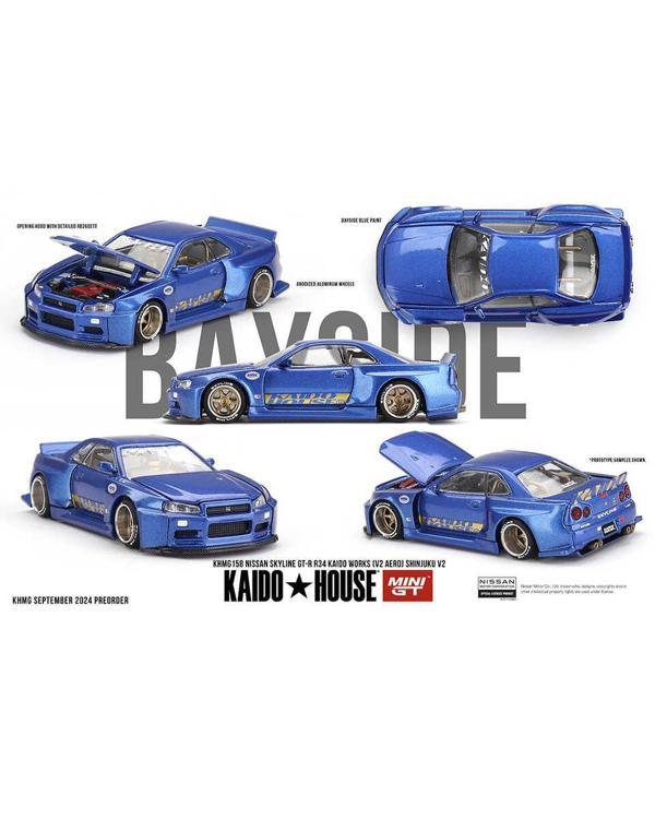 Mini GT x Kaido 1:64 //158 Nissan Skyline GT-R (R34) Kaido Works (V2 Aero) SHINJUKU V2  - Image 1
