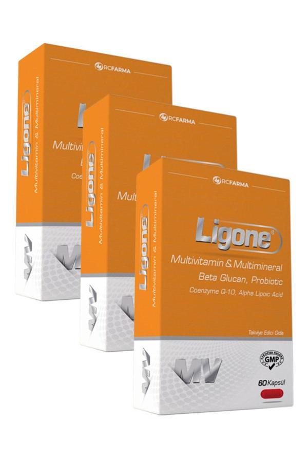 Ligone Multivitamin Multimineral Beta Glucan Probiotic 60 Kapsül 3 Kutu - Image 1