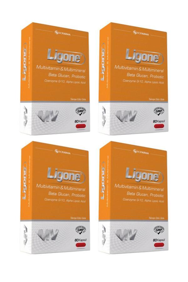 Ligone Multivitamin Multimineral Beta Glucan Probiotic 60 Kapsül 4 Kutu - Image 1