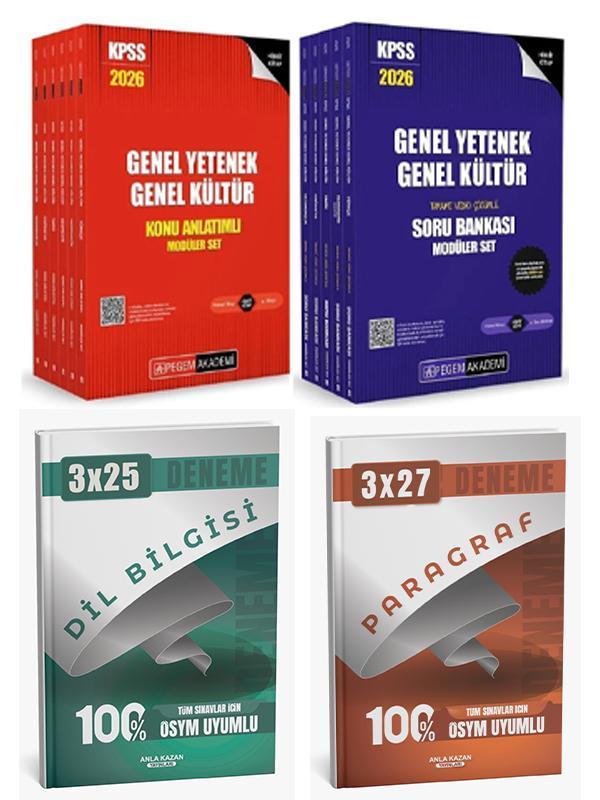 Pegem + Anla Kazan 2026 KPSS GYGK Konu + Soru Bankası + Anla Kazan Deneme Modüler 4 lü Set - Anla Kazan Yayınları - Image 1