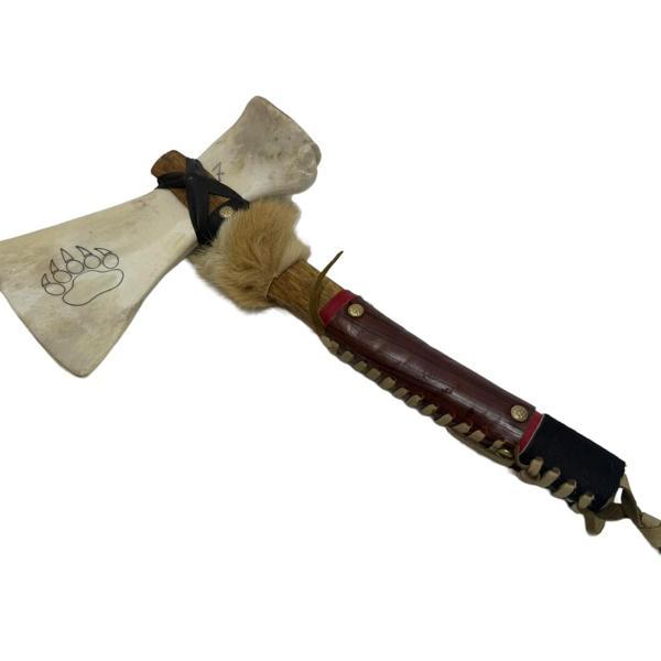 El Yapımı Kızılderili Doğal Kemik Balta 45cm (Model 7) - Image 1