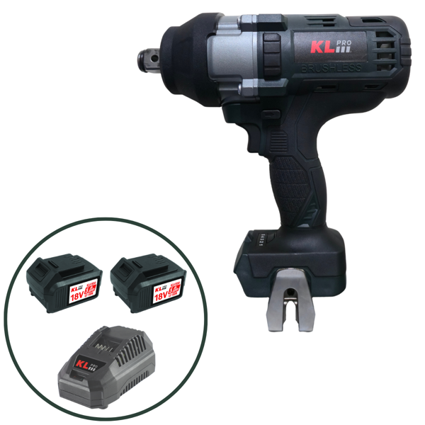 Klpro KLSS18BHX-50(3/4") 18V/5Ah. 800nm 3/4" Kömürsüz Şarjlı Darbeli Somun Sıkma/Sökme Makinesi - Image 1