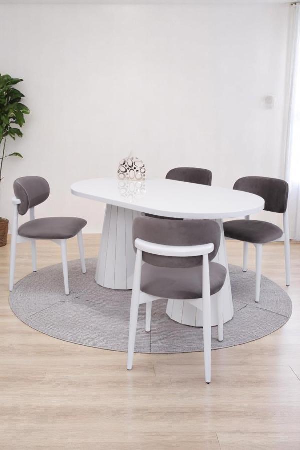 Bohem Norte Lak Panel Açılır Yemek Masa Sandalye Takımı 90x160cm - Image 1