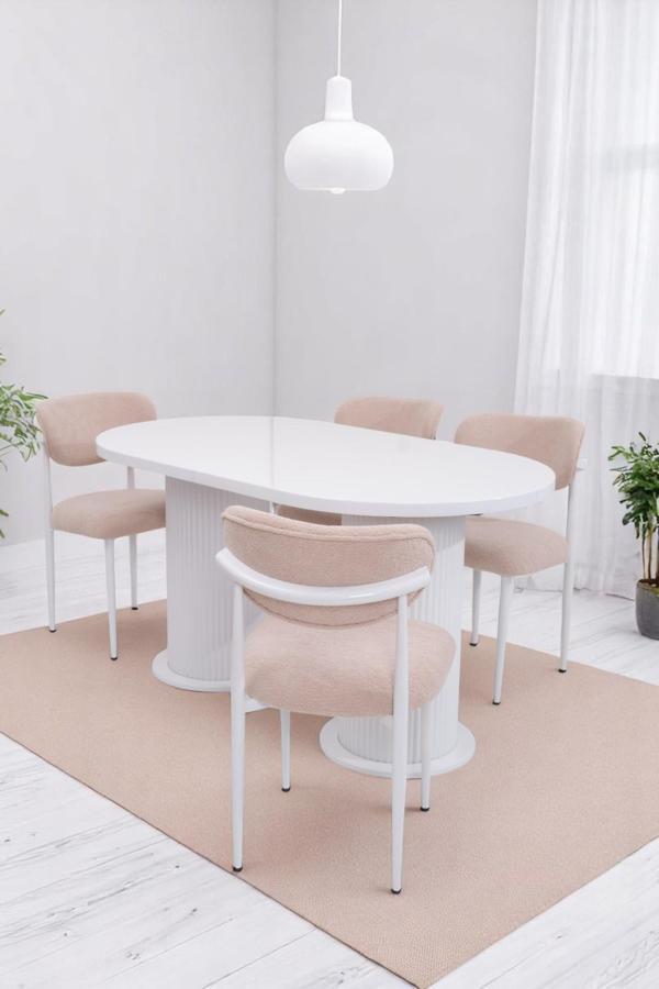 Bohem Polo Lak Panel Açılır Yemek Masa Sandalye Takımı 90x160cm - Image 1