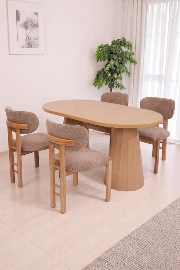 Bohem Rodi Açılır Yemek Masa Sandalye Takımı 90x160cm - Image 1