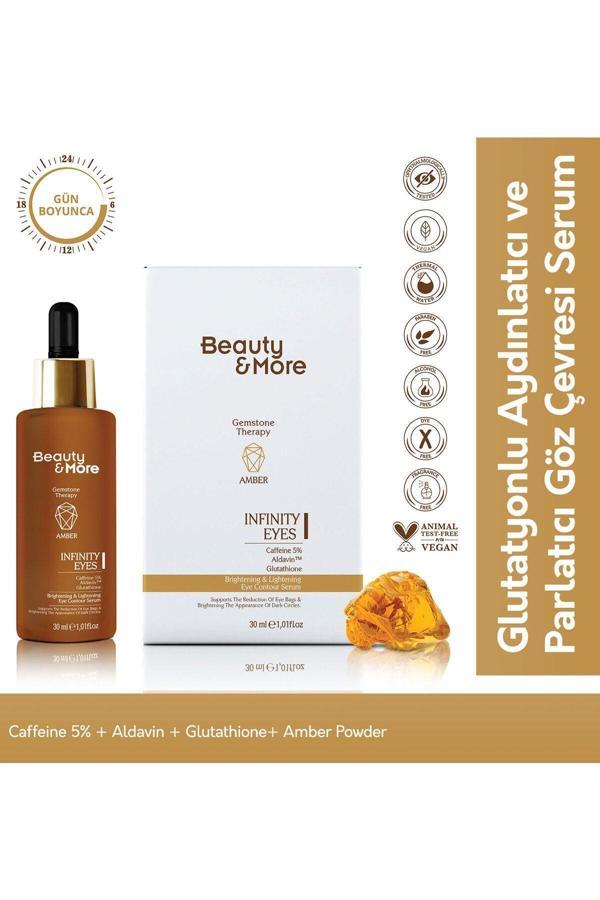 Beauty&More Amber Infinity Eyes Aydınlatıcı ve Parlatıcı Göz Çevresi Serumu 30 ml Caffeine 5% + Alda - Image 1