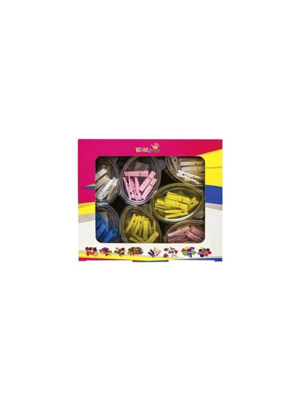 Kiddy World Ahşap Mandal Küçük Karışık Renk 0243 (48 Li Set) - Image 1