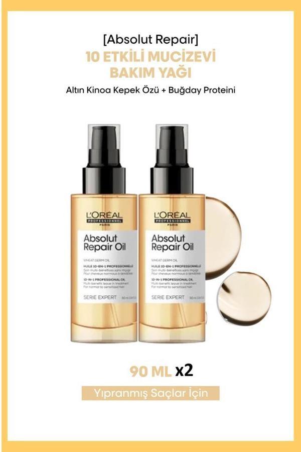 Loreal Serie Expert Absolut Repair Oil 90 ml Saç Bakım Yağı x 2 Adet  - Image 1