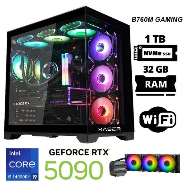 Xaser X100 i9 14900KF 32GB DDR5 Ram 1TB M.2 NVMe SSD 32GB RTX5090 Masaüstü Oyuncu Bilgisayarı - Image 1