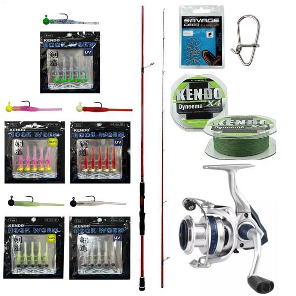 YekOutdoor HookWorm LRF Seti Okuma Red Spin 7'0'' 2.12 cm 1-12 gr 2 Parça&Okuma ARIA-1000a 1BB Olta Makinesi - Image 1