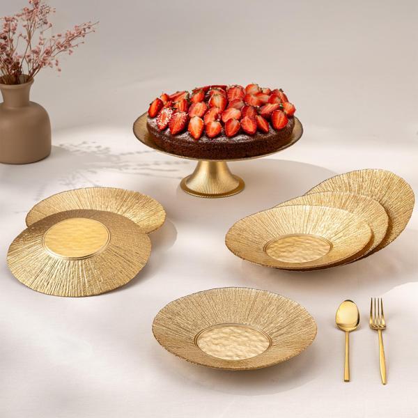Emsan Golden 7 Parça Cam Pasta / Tatlı Seti - Image 1
