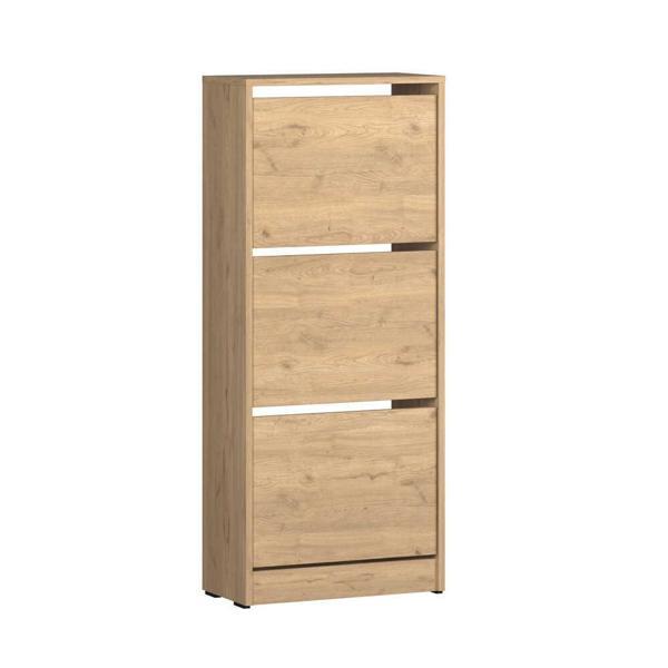 Flat Duo Üç Katlı Ayakkabılık Florida Meşe 51x119x26 cm - Image 1