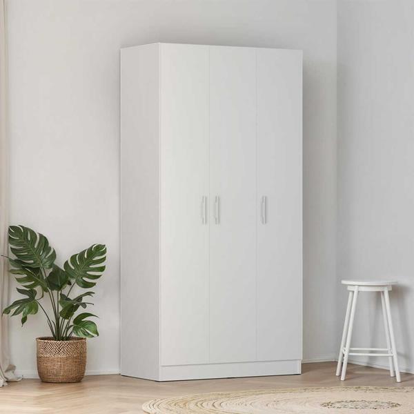 3 Kapaklı Gardırop - Beyaz 91x182x47 cm - Image 1