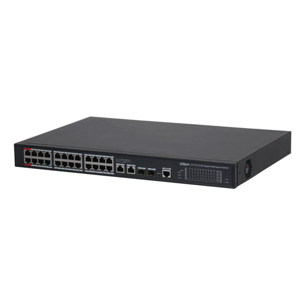 DAHUA S4228-24GT-360, 24 Port, Gigabit, PoE 365W, 2 Port GigaBit Uplink, 2 Port Gigabit Combo SFP,  Longe Range 250Mt, C - Image 1
