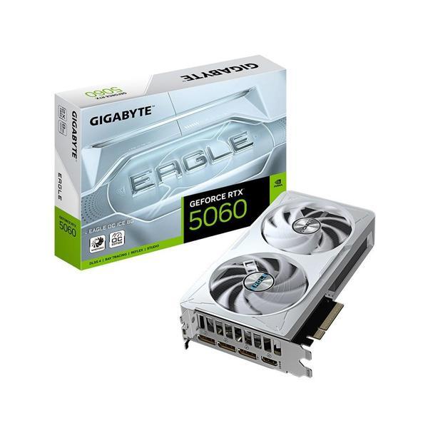 GIGABYTE GeForce RTX 5060 EAGLE OC ICE 8G GDDR7 8GB 128Bit DLSS 4 GV-N5060EAGLEOC ICE-8GD NVIDIA Ekran Kartı - Image 1