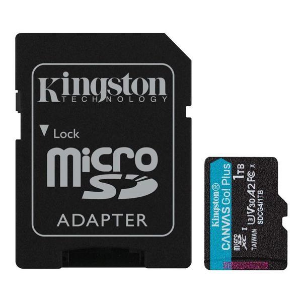 Kingston SDCG4-1TB 1TB microSDXC Canvas Go Plus Gen4 200MB-s A2 U3 V30 Card + ADP Hafıza Kartı - Image 1