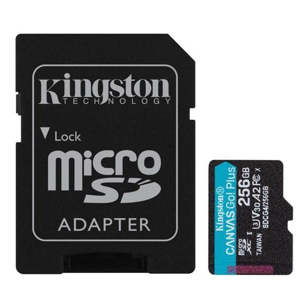 Kingston SDCG4-256GB 256GB microSDXC Canvas Go Plus Gen4 200MB-s A2 U3 V30 Card + ADP Hafıza Kartı - Image 1