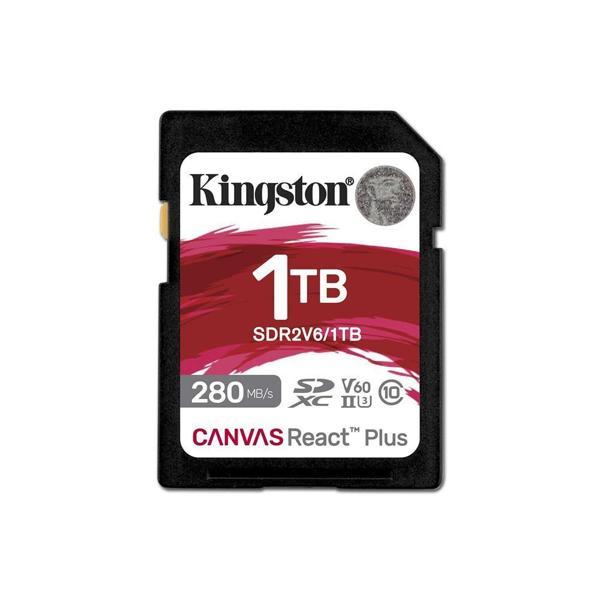 Kingston SDR2V6-1TB Canvas React Plus SDXC UHS-II 280R-150W U3 V60 for Full HD-4K SD Hafıza Kartı - Image 1