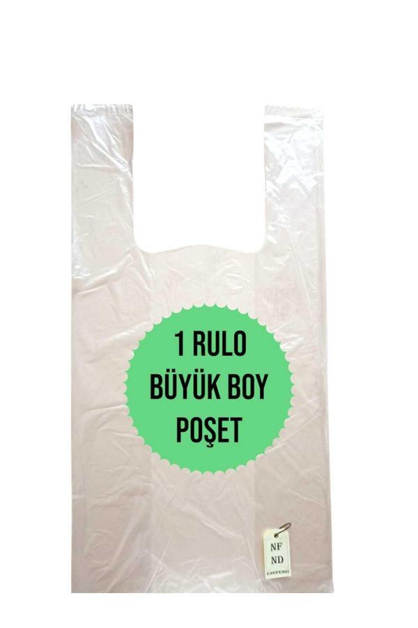 Enefendi 1 Rulo Poşet Hışır Market Manav Alışveriş Büyük Boy 27X52Cm Şeffaf 200 Adet - Image 1