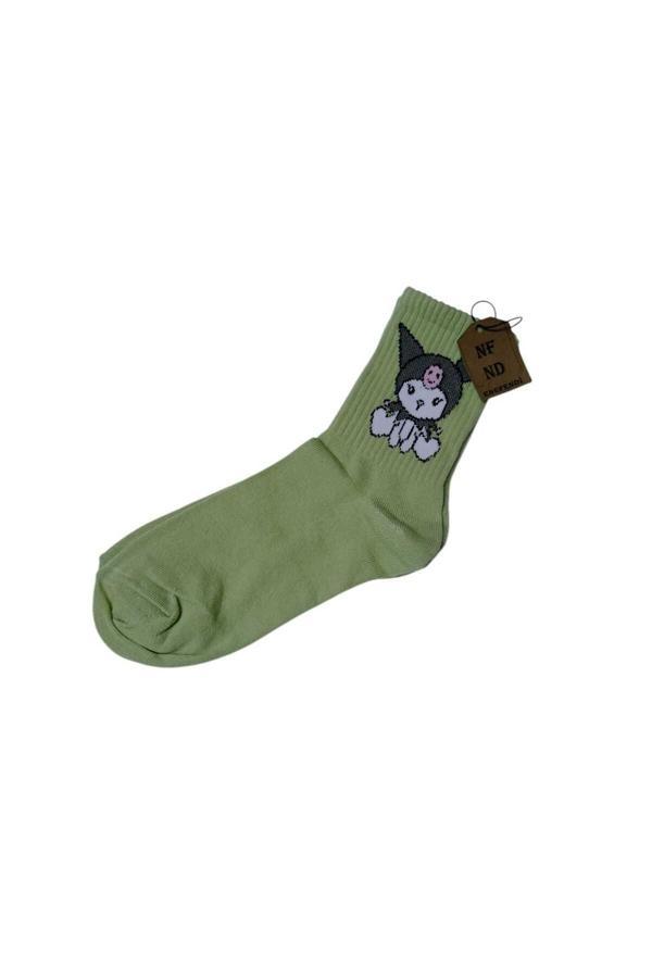 Enefendi Kuromi Sanrio Çorap Yumuşak Kısa Konç Desenli 36-40 Yeşil - Image 1