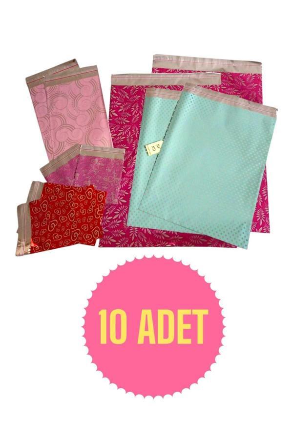 Enefendi 10 Adet Metalize Hediye Poşeti Kendinden Yapışkanlı 11X12, 12X17, 15X25, 25X35, 30X45 2'Şer Tane - Image 1