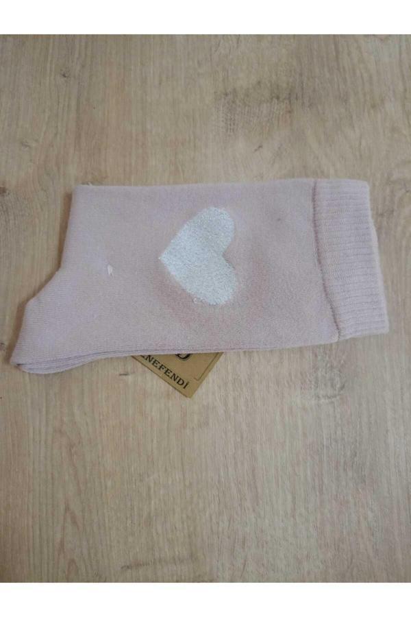 Enefendi Bambu Simli Kalpli Dikişsiz Yılbaşı Soket Çorabı Yumuşak Kadın Uçukpembe Çorap 36-40 - Image 1