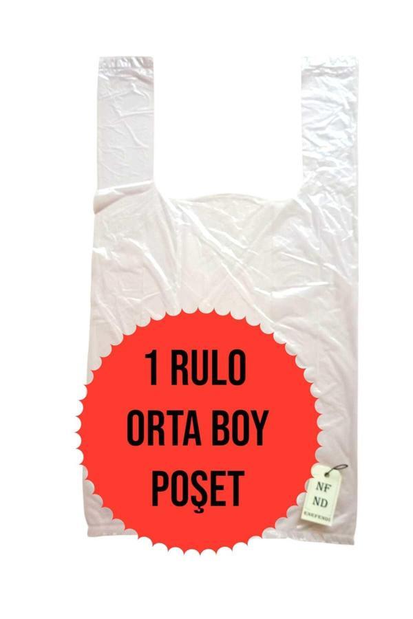 Enefendi Orta Boy 1 Rulo Poşet Hışır Market Manav Alışveriş 24X45Cm Şeffaf 200 Adet - Image 1