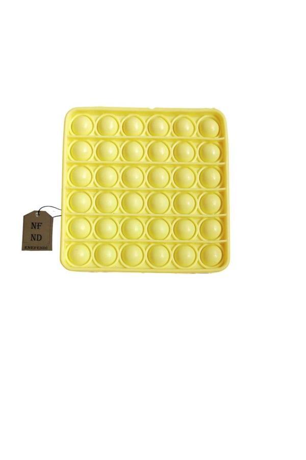 Enefendi Sarı Renkli Duyusal Eğitici Kare Oyuncak Ultra Esnek Pop İt Tekli Buble Fidget Stres Oyuncağı - Image 1