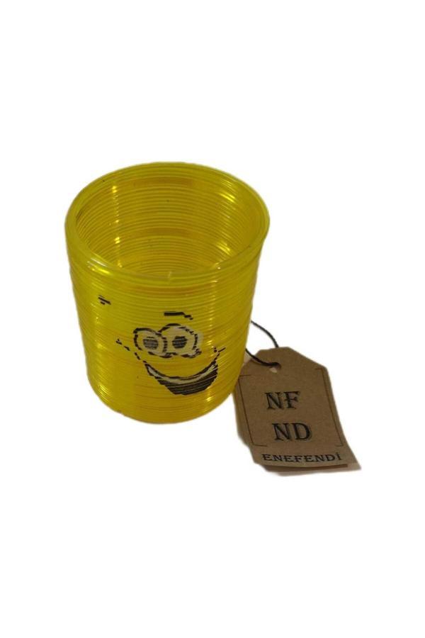 Enefendi Stres Yayı Sarı  Renkli  Stres Oyuncakları Desenli Gülen Yüz (Tekli)  6.5 Cm Erkek Kız Oyuncak - Image 1
